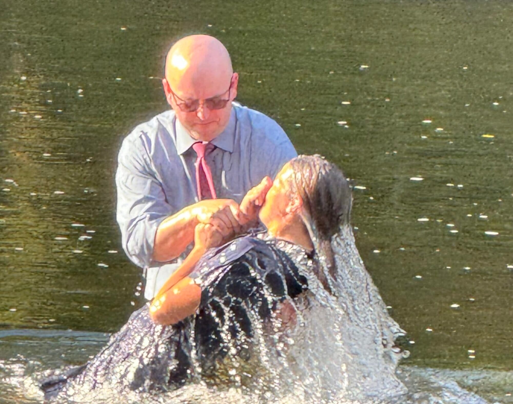 A baptism in the lake
