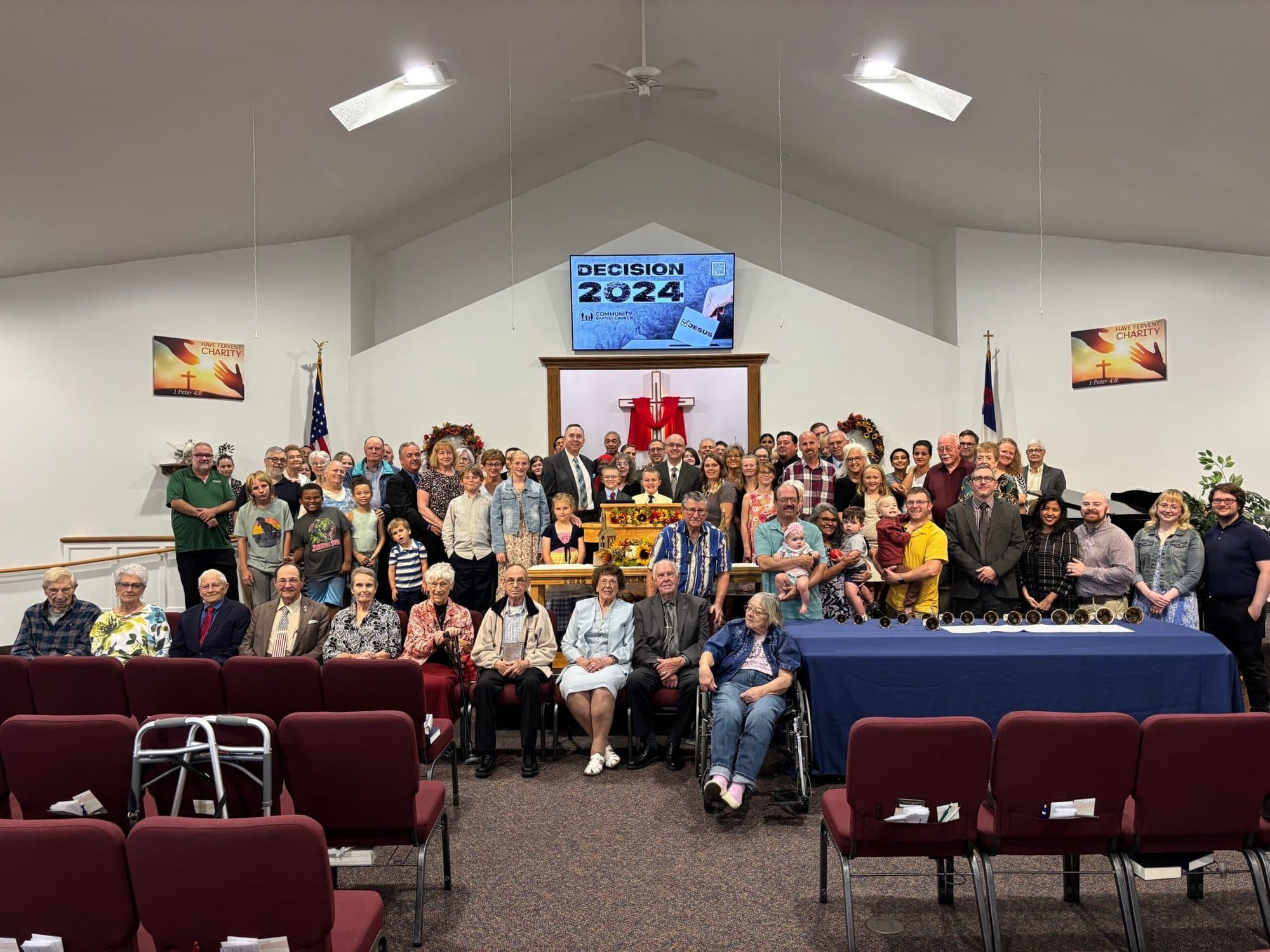 The congregation of Community Baptist Church gathered together