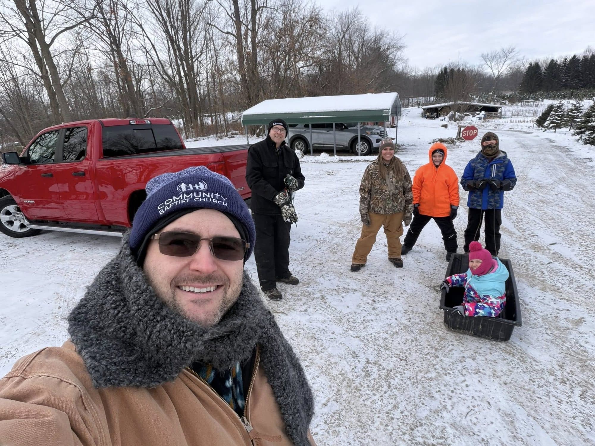 Church members serving in the community during winter
